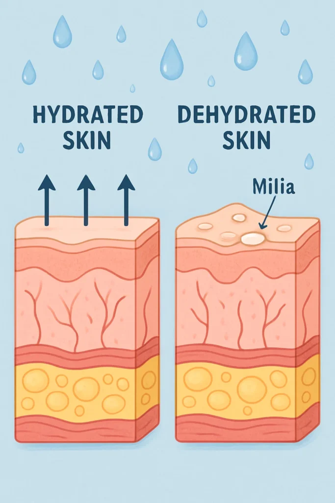 The importance of hydration and milia production Belsize Park