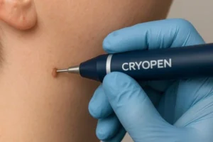Person receiving skin tag removal Belsize Park