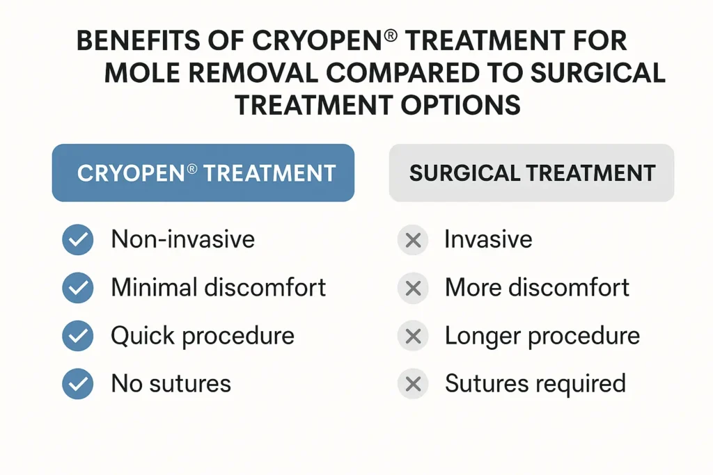 Benefits of facial mole removal Belsize Park - call our team today to book a consultation